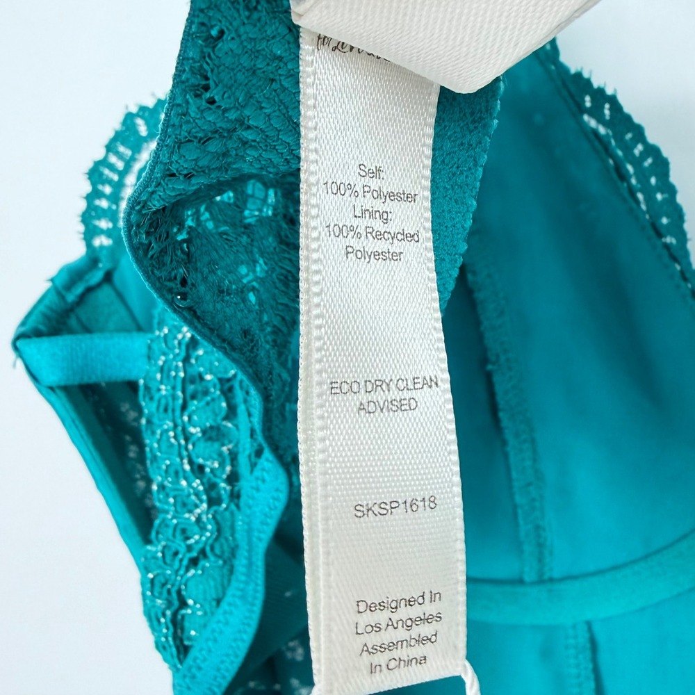 NWT For Love & Lemons Creamsicle Lace Slip Dress Teal Underwire Cutout L - Picture 4 of 13